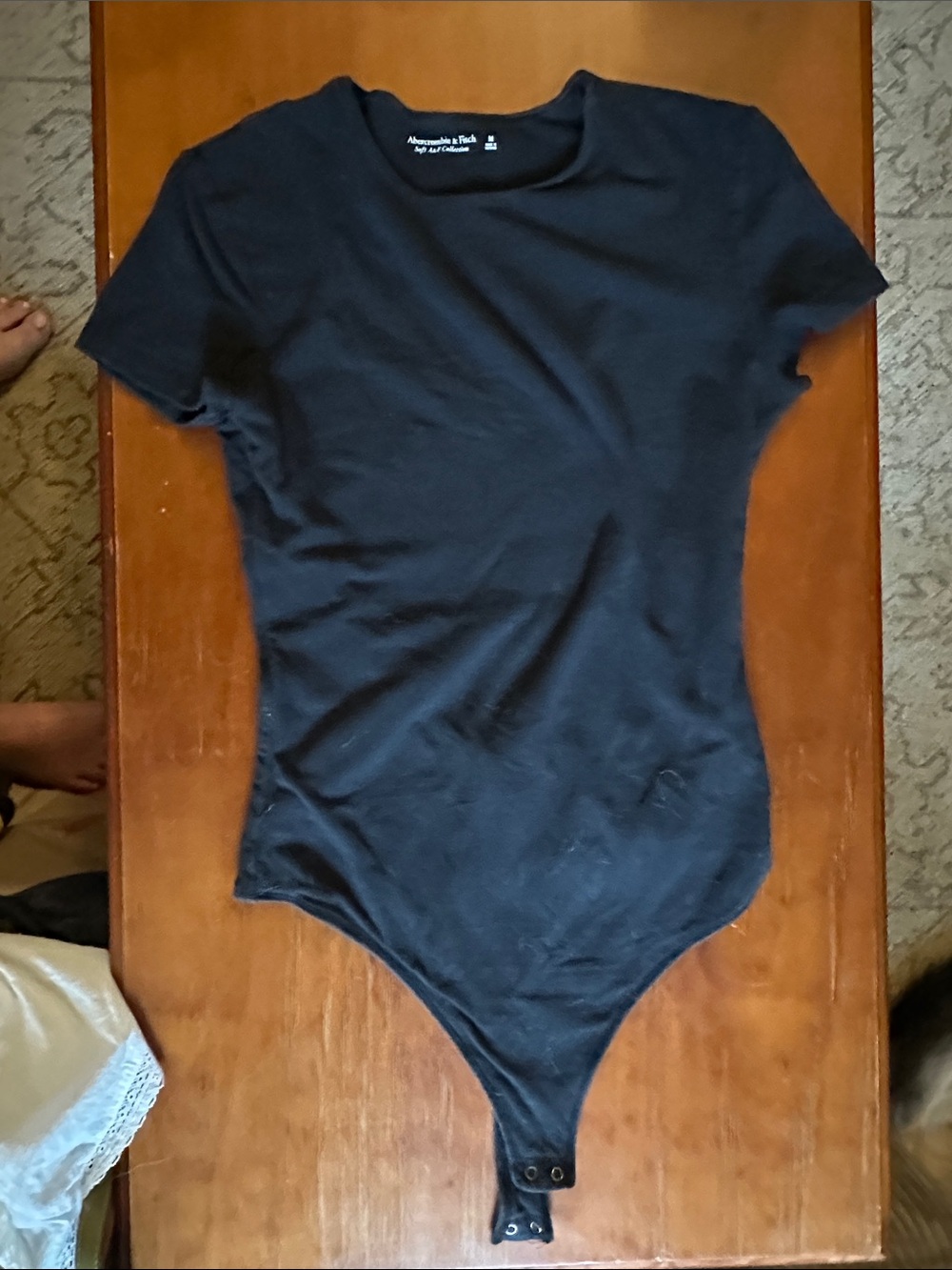 Abercrombie & Fitch Black Short-Sleeve Bodysuit